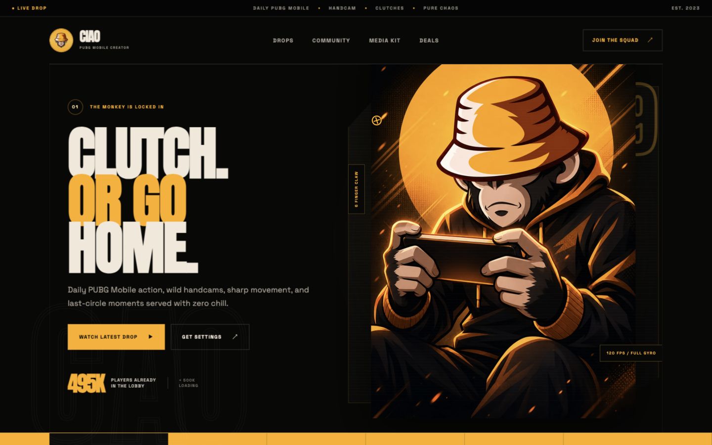 CIAO PUBG Mobile creator website