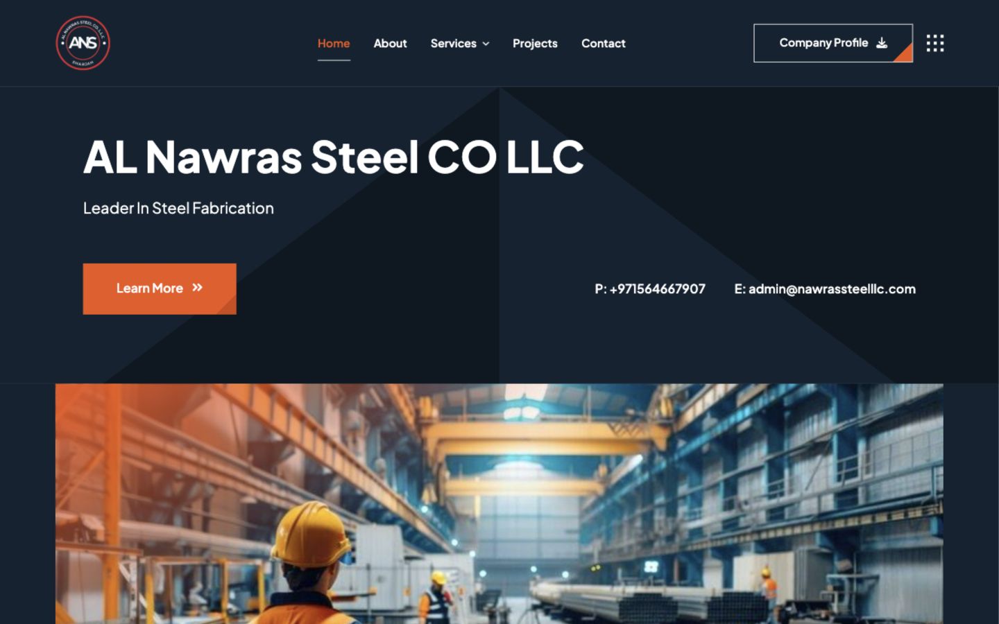 Al Nawras Steel corporate website